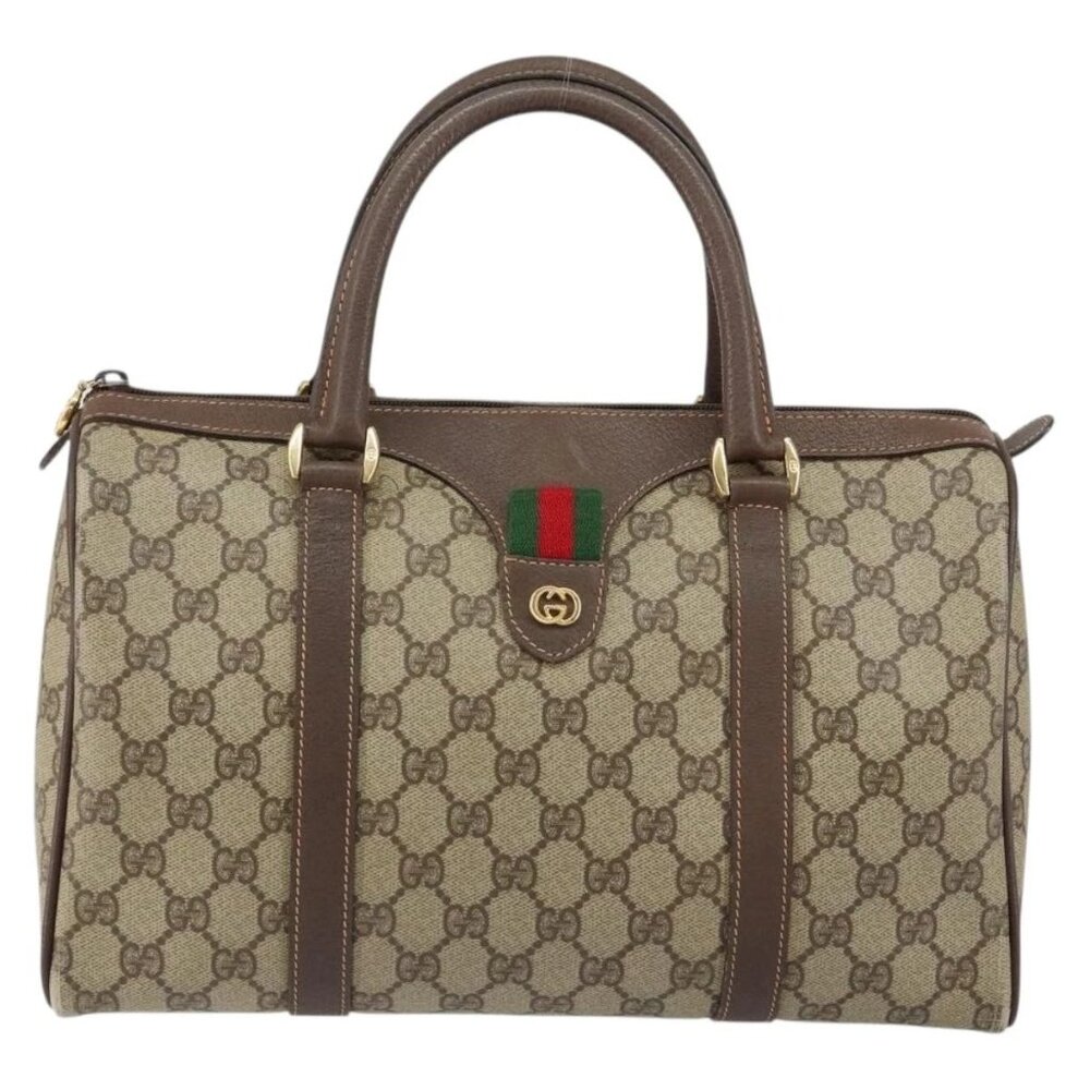 GUCCI GG Supreme Web Sherry Line PVC Hand Bag bst432-112825